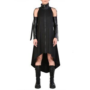 BNWT Unique Black Asymmetric Dress Designer La Haine Inside Us in Small